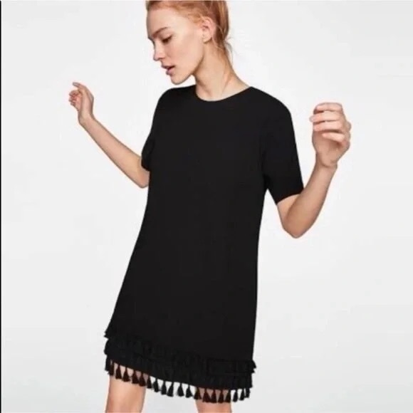ZARA SHIFT tassel fringed dress - Picture 3 of 12